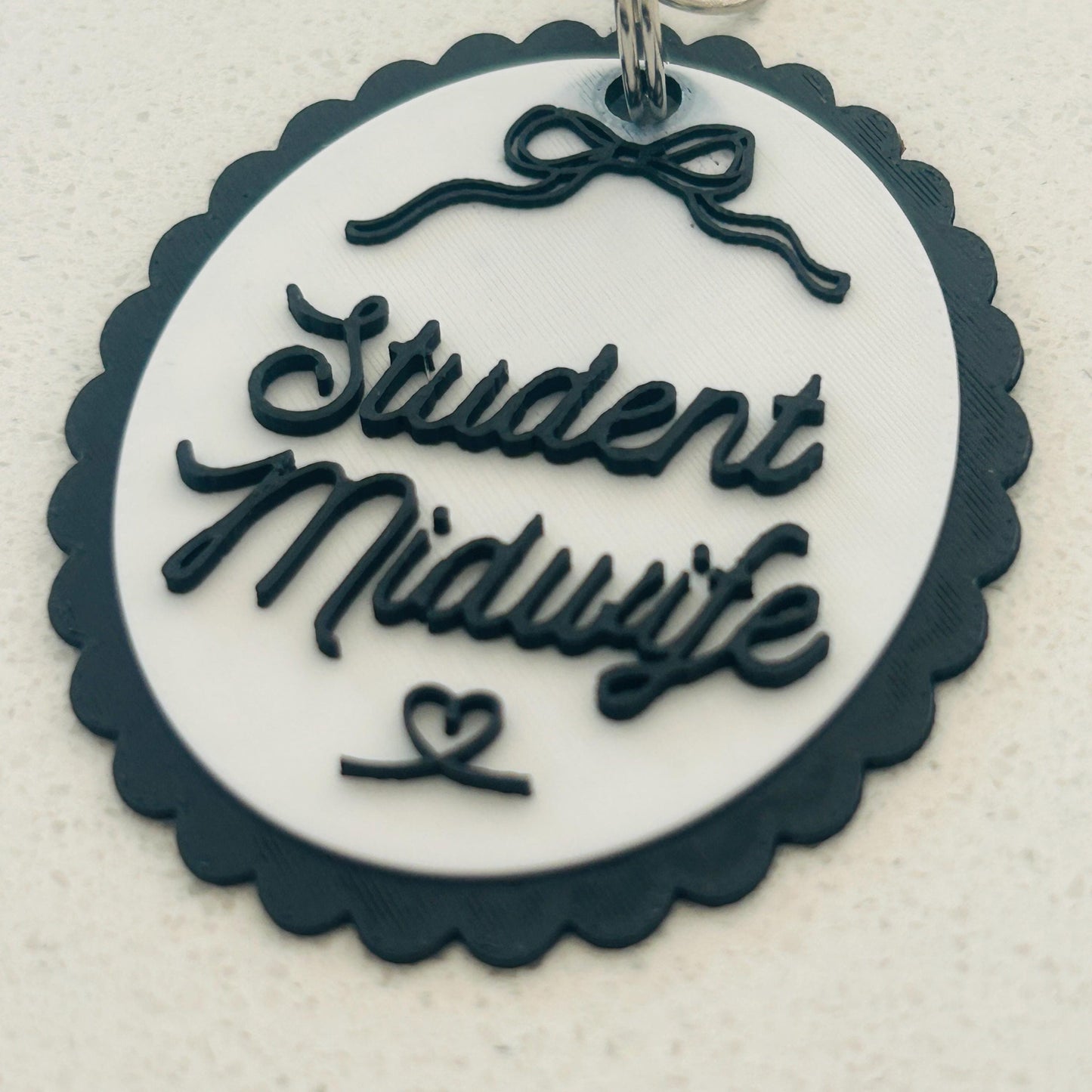 Student Midwife scalloped keyring bag charm