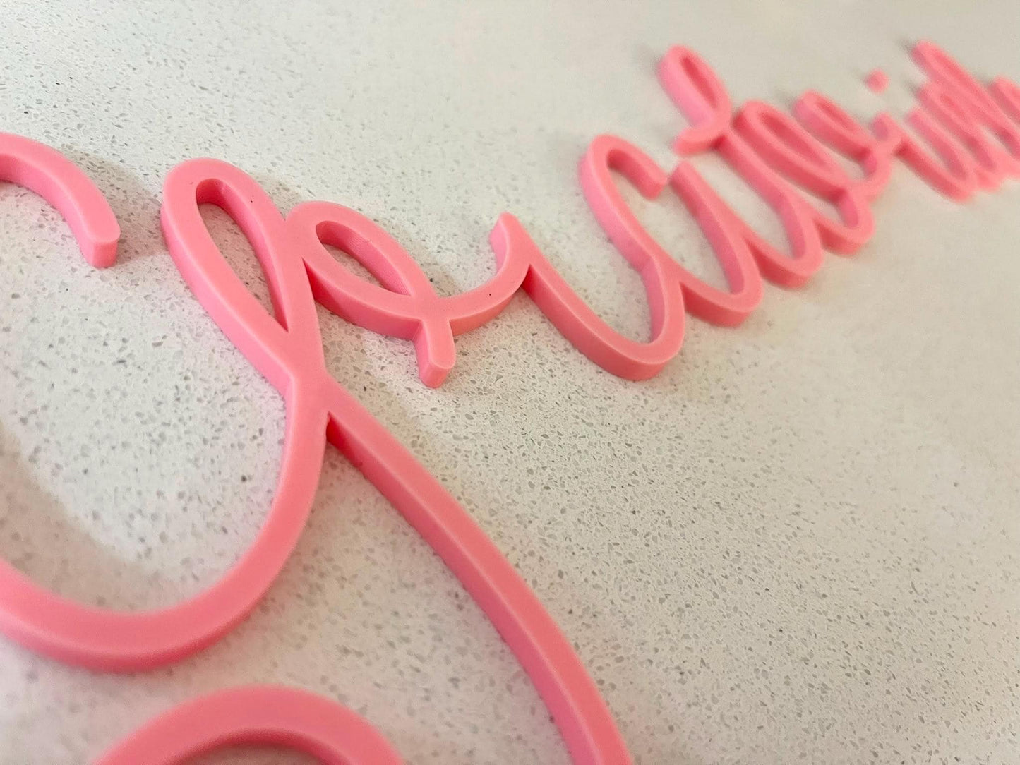 Personalised Nursery Home Wall Script Sign