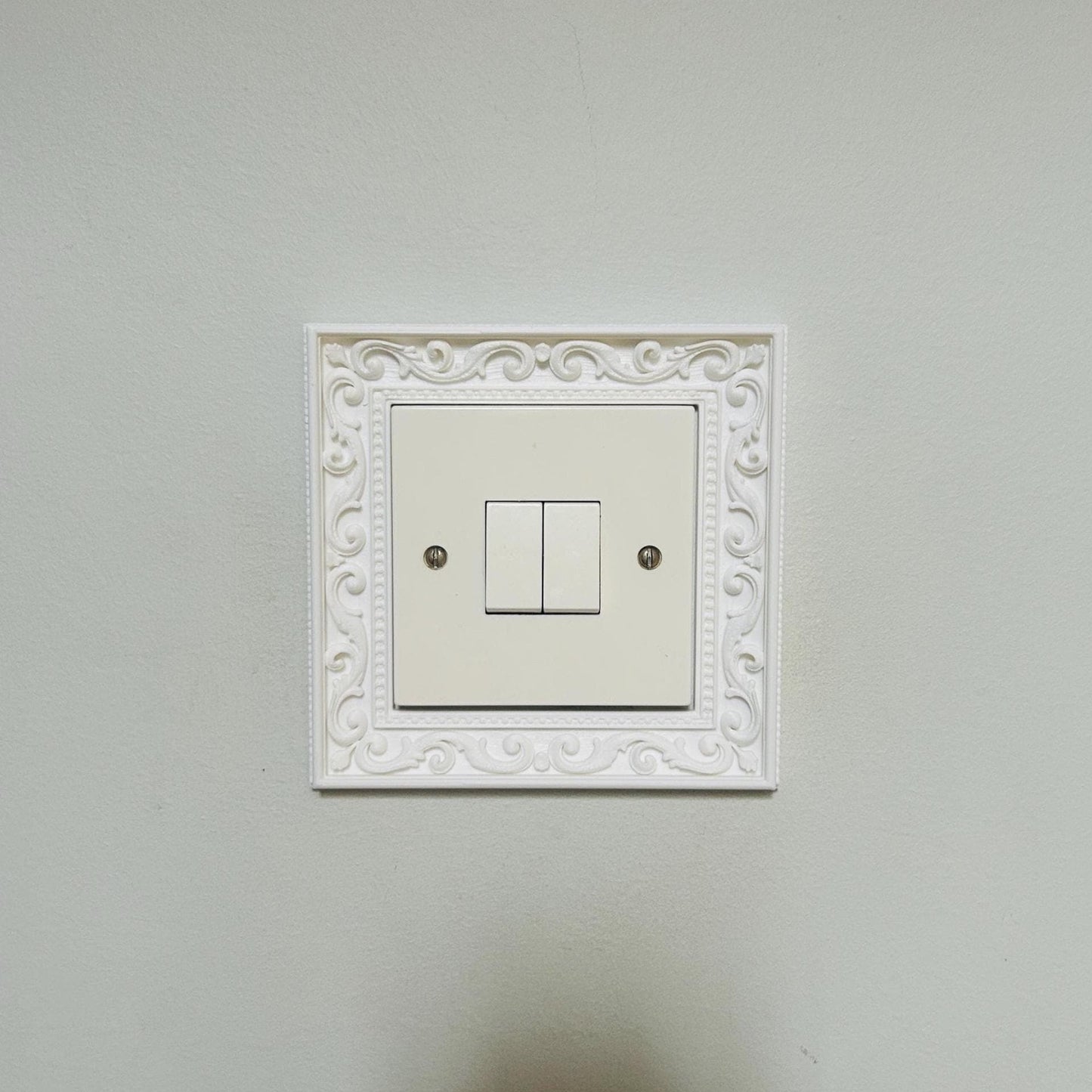 3D White Ornate detailed light switch surround - DIY room wall decor, New Home Gift