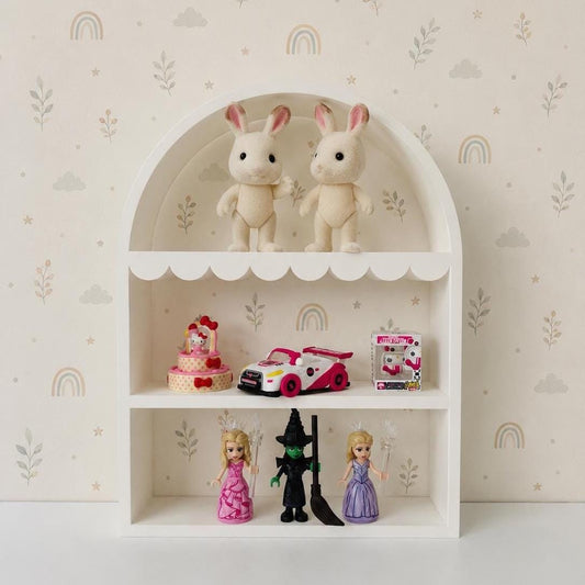 Trinket Minis Scandinavian Scalloped Desk Display Shelf