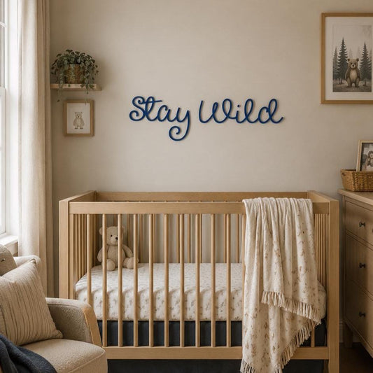 Personalised Nursery Home Wall Script Sign