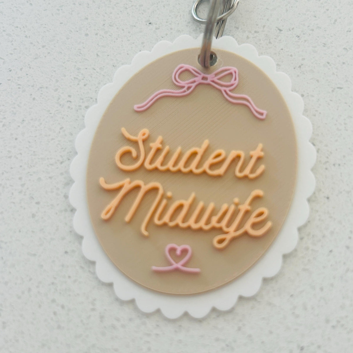 Student Midwife scalloped keyring bag charm
