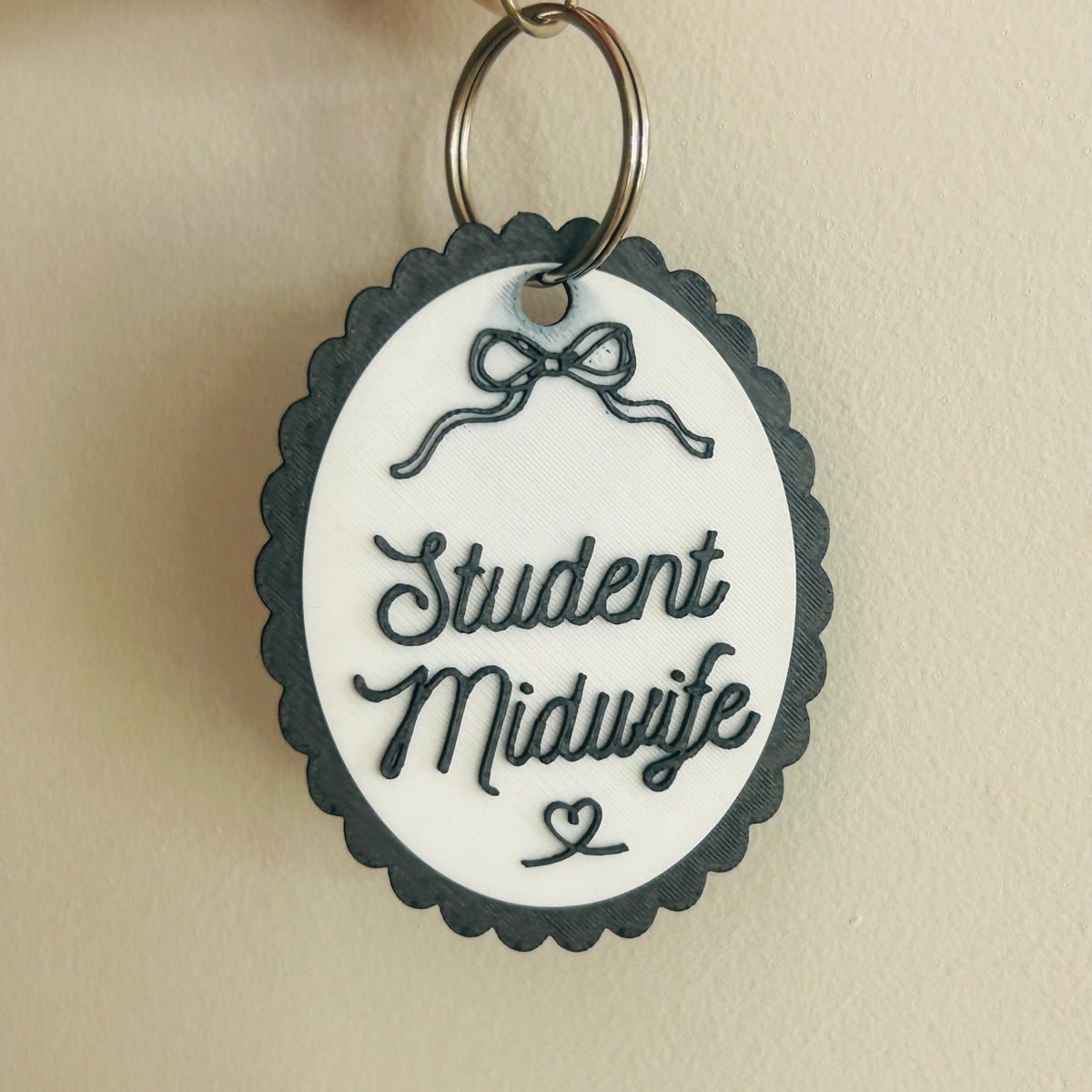 Student Midwife scalloped keyring bag charm