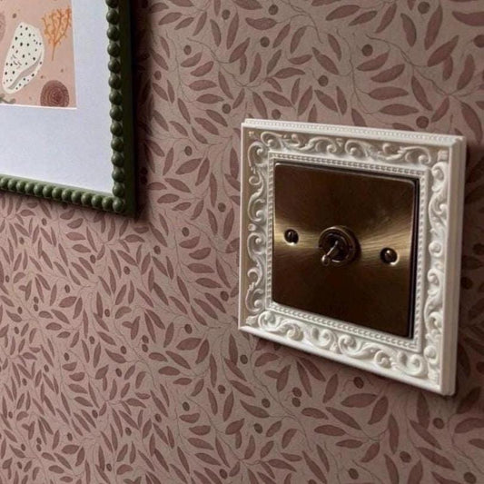 3D White Ornate detailed light switch surround - DIY room wall decor, New Home Gift