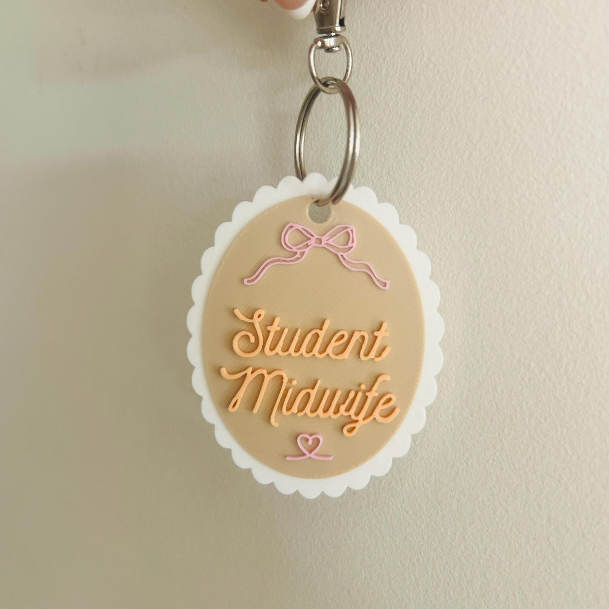 Student Midwife scalloped keyring bag charm