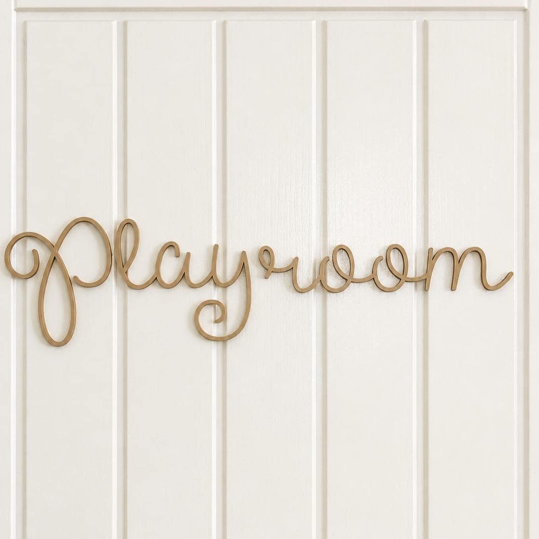 Personalised Nursery Home Wall Script Sign